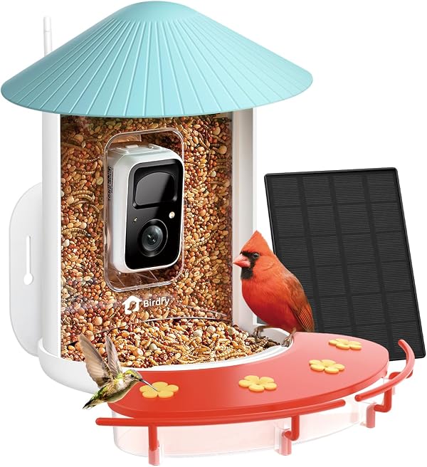 NETVUE Birdfy® Hummee Smart Hummingbird Feeder with Camera, Auto Capture Bird Videos & Birdwatching Up-Close, 2 in 1 Feeders Attract More Hummingbirds, Ideal Present for Bird Lover