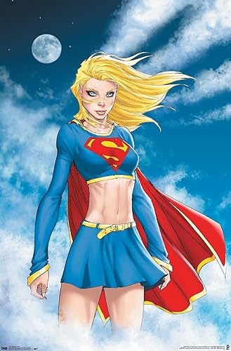 Trends International DC Comics - Póster de pared de Supergirl - Nubes, 22.375 x 34 pulgadas, versión premium sin marco