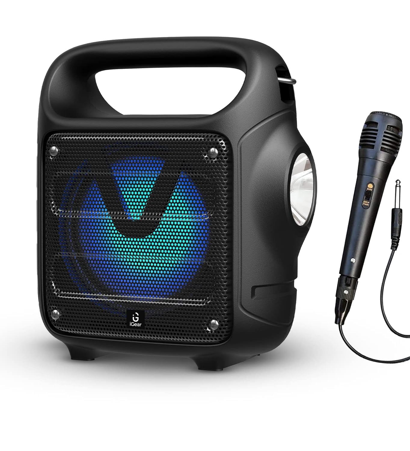 10 watts Portable Bluetooth Speaker with a Corded Mike, Rechargeable Battery, USB and TF/SD Card Support/Mic Support/Inbuilt FM Radio/TWS Function/Powerful Torch and Carrying Belt-image-9