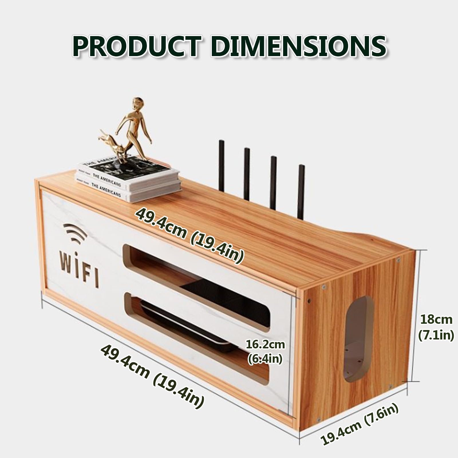 Wandmontierter WLAN-Router-Aufbewahrungsschrank, WiFi-Routerkasten, Steckdosen- Und Kabelmanagement-Versteck, Unsichtbarer Organizer Für Wohnzimmer, Büro Oder Schlafzimmer