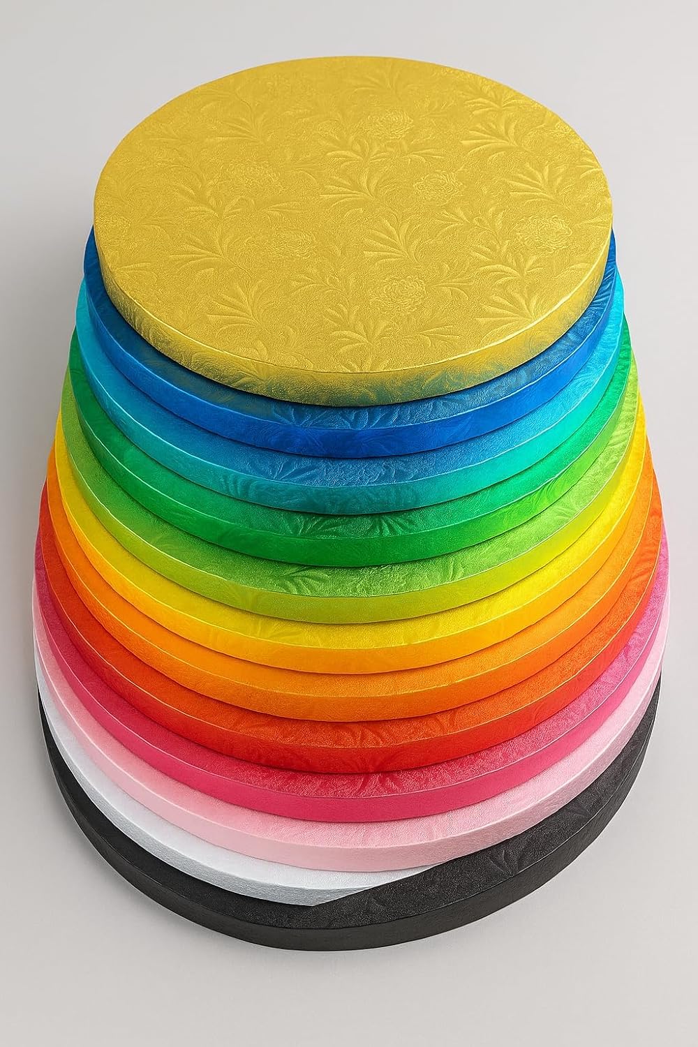 Oasis Supply Bulk DIY Cake Drum Kit – 1" Thick EPS Foam Boards with Foil Wrap – Sturdy Round Cake Base for Decorating – Create Custom Cake Drums, Make Your Own (Silver, 8")