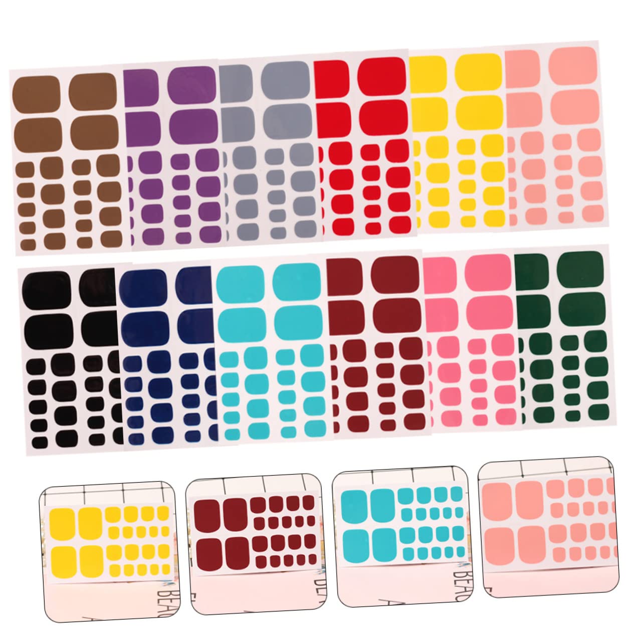 VALICLUD 4 set Adesivi Per Unghie Dei Piedi Decalcomanie Decorazioni Per Unghie Adesivi Per ie Auto Per ie Glitterati Per ie Per 12 fogli*4