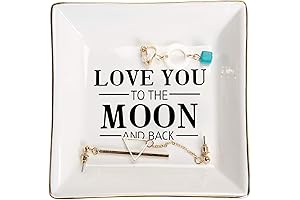 Moon and Back Ceramic Ring Dish Jewelry Tray