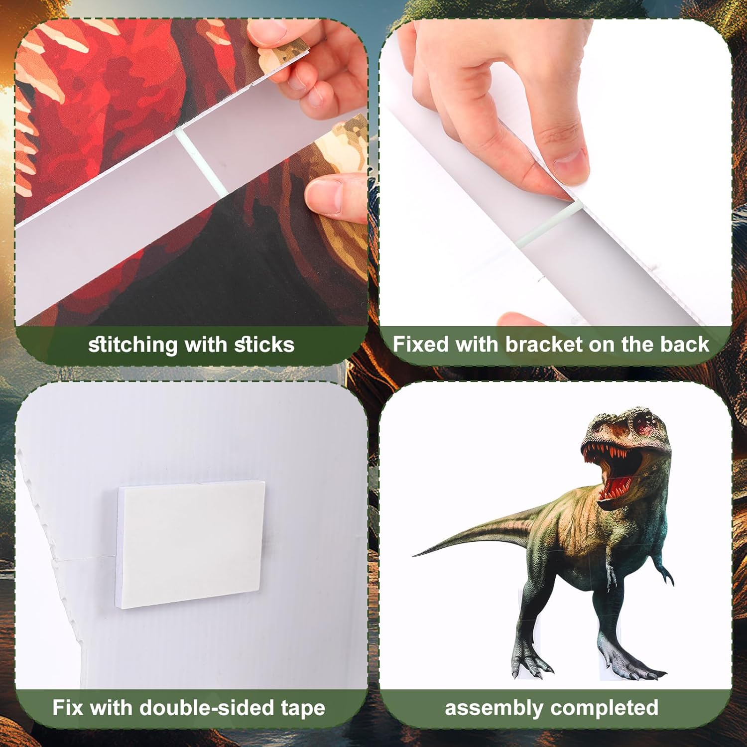 Weysat 3.91 ft Life Size Dinosaur Cardboard Large T-rex Cardboard Cutout Standup Dinosaur Birthday Party Decorations Tyrannosaurus Photo Backdrop for Jurassic Theme Jungle Safari Party Supplies