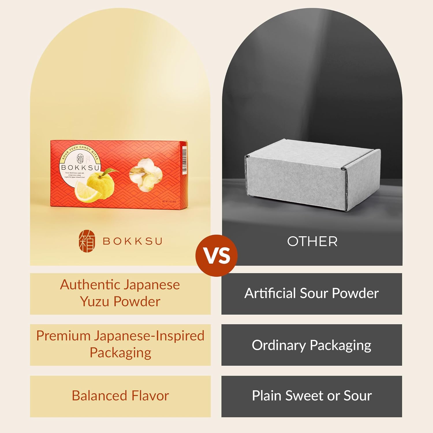 Bokksu Sour Yuzu Candy Bites - 4-Pack Freeze-Dried Sour Candy Dusted with Real Yuzu Powder, Crunchy, Melt in Your Mouth, Bite-Sized, Japanese-Inspired Freeze Dried Fruit Snacks