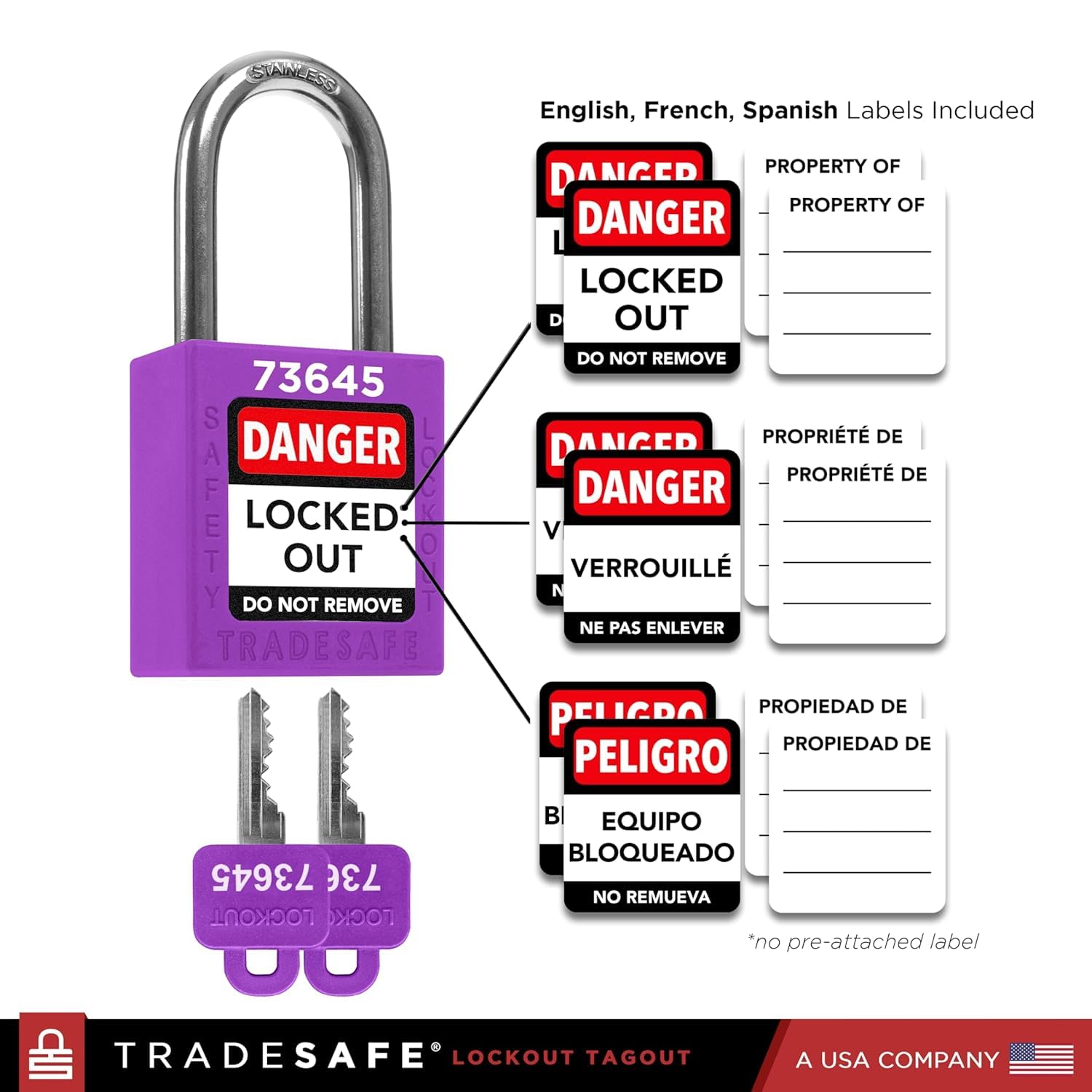 Snapklik.com : Lockout Tagout Locks Set - 7 Purple Loto Locks, Lockout ...