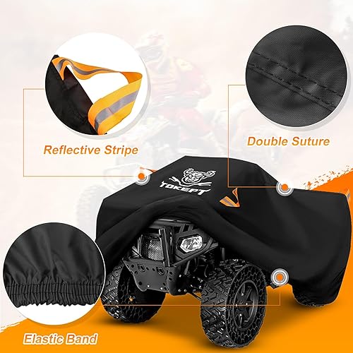 Miniatura 3 de Tokept Cubierta para cuatrimoto, 300D, resistente al agua, tela Oxford para todo tipo de clima, cubierta de 4 ruedas para Kawasaki Yamaha Suzuki