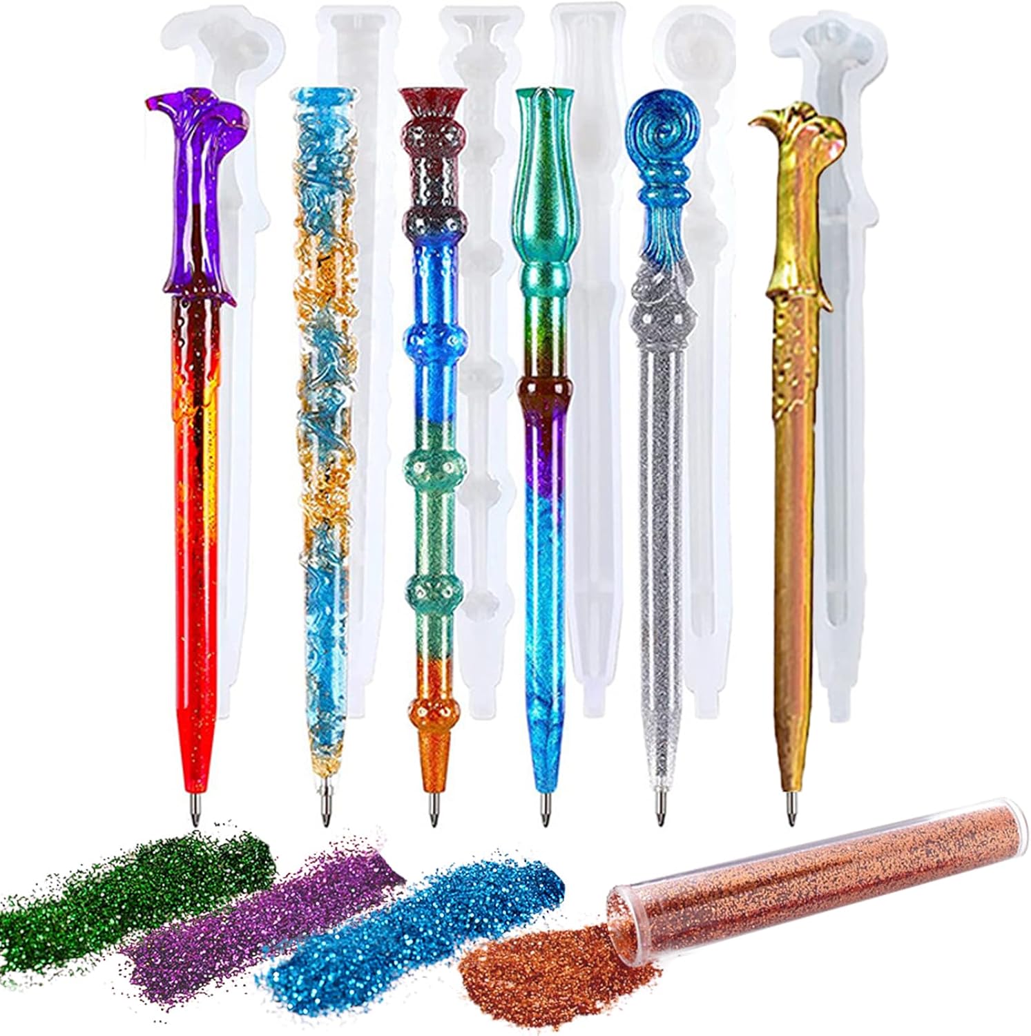 DKDDSSS 6 Pieces Ballpoint Pen Silicone Molds, Pen Resin Molds, Pen