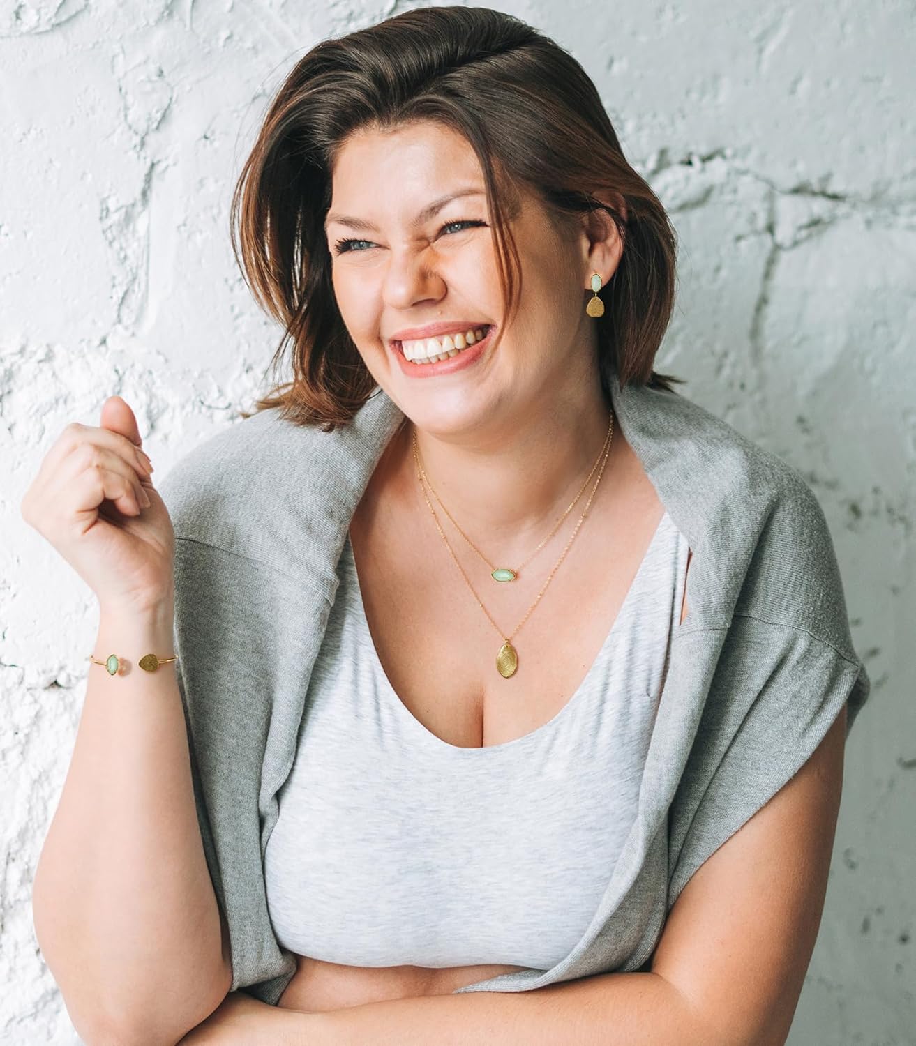 OZEL JEWELRY & GIFT Layered Gold Necklaces for Women - Crystal Colorful Delicate Cutting Pendant Necklace - 18K Gold Plated - Birthday Gifts (Made in Korea) - Image 8