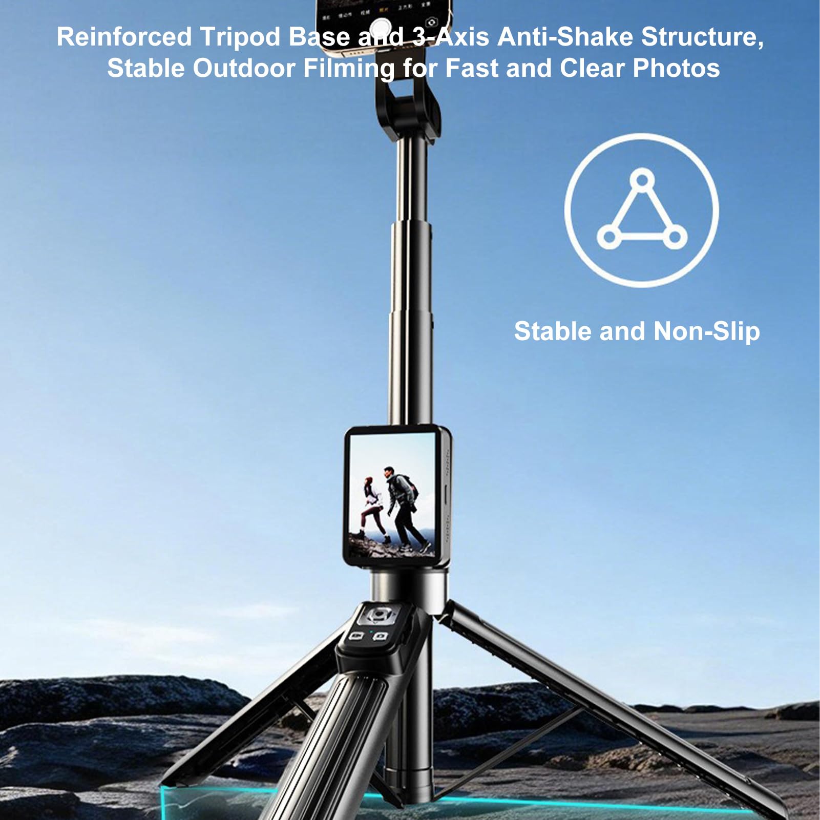 KIMISS Trípode para Selfie Stick Trípode para Teléfono con Monitor Inalámbrico Teléfono Celular con Monitor de Pantalla Soporte Extensible de 67 Pulgadas con Pantalla LED de 2,4