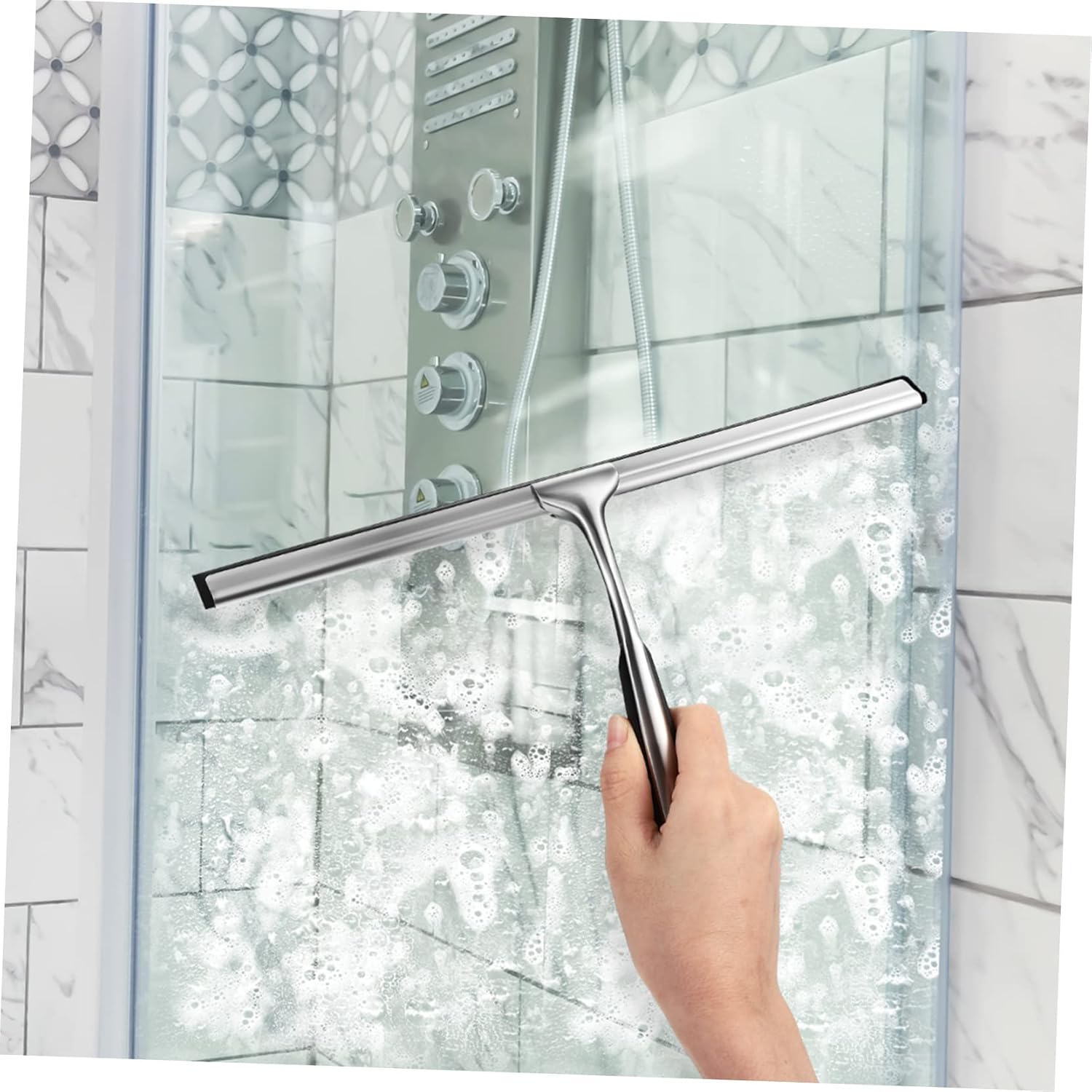 Shower Screen Wiper 1 Set Replacement Strip Self-Adhesive Hook Glass Cleaning Window Bathroom Car Squeegee Scraper
