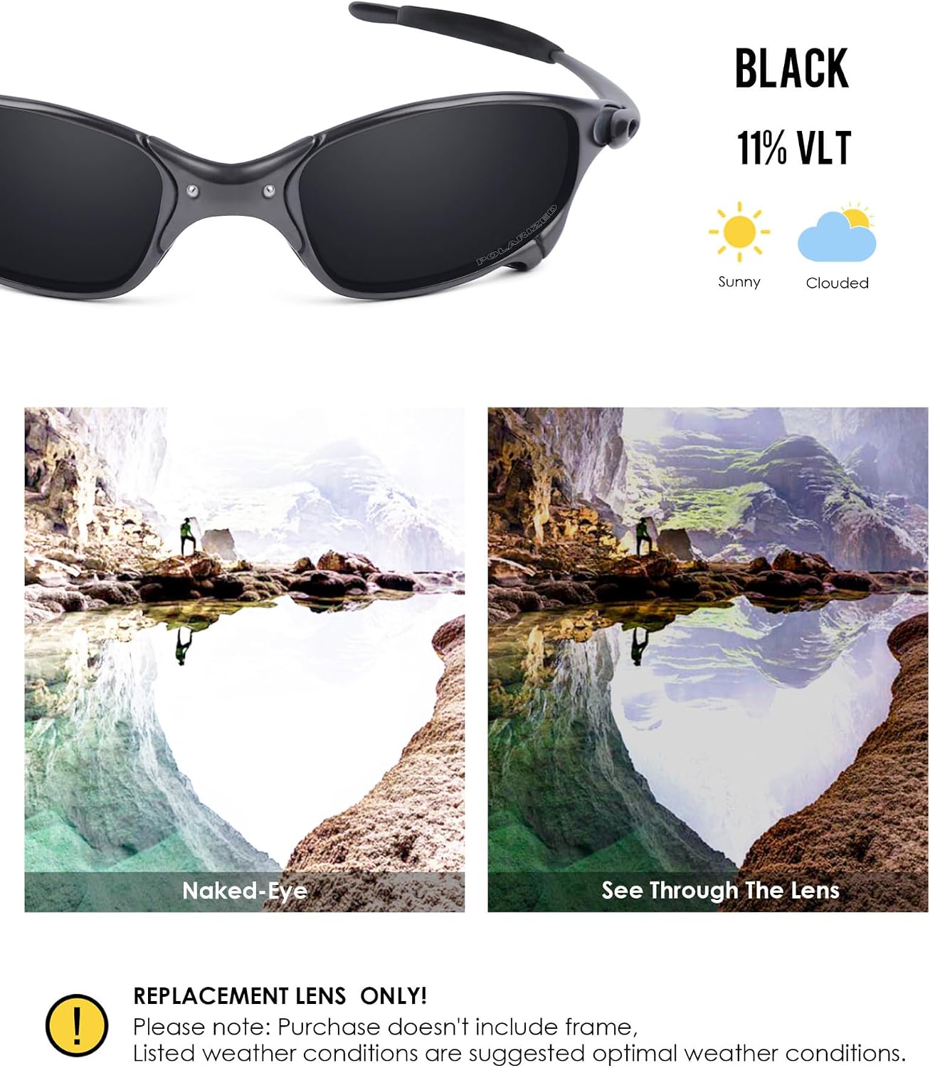 BLAZERBUCK Anti-salt Polarized Replacement Lenses & Sock Kit for Oakley Juliet Sunglass