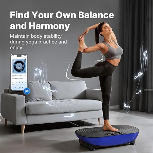 Miniatura 4 de MERACH Máquina de ejercicios con placa de vibración, plataforma vibratoria para drenaje linfático, pérdida de peso, activación muscular, equipo de