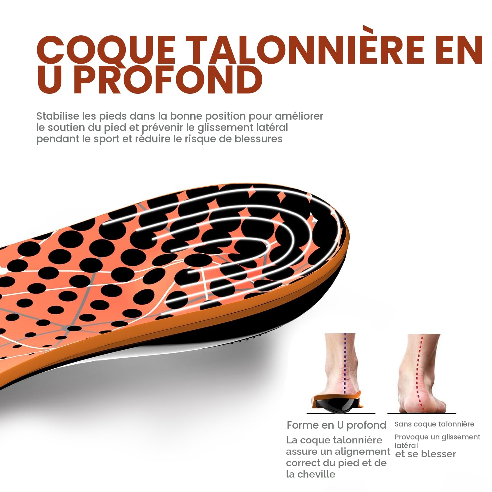 Fasciite plantaire semelle de soutien de la voûte plantaire - Welnove réduire la fatigue semelle orthopédique pour soulager la douleur au pied, pieds plats, épines au talon, hommes et femmes (M)