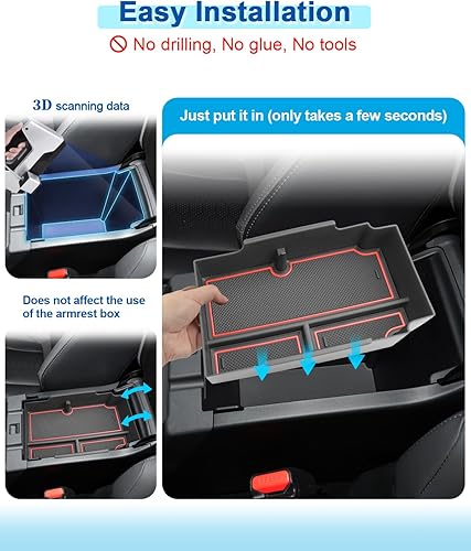 Miniatura 7 de Organizador de consola central Crosstrek 2024 para Subaru Crosstrek (BasePremiumSportLimitedWilderness), inserto de bandeja de consola Crosstrek