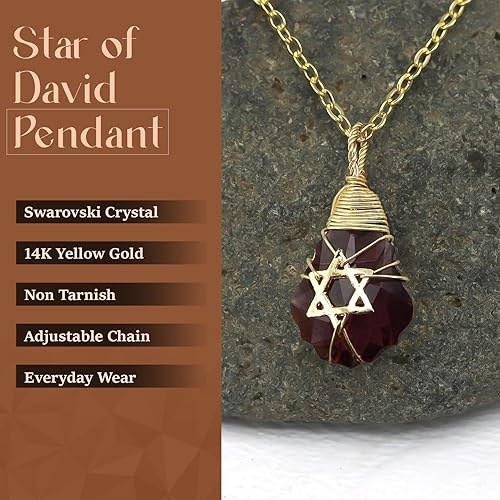 Miniatura 4 de Star of David Necklace for Women and Men - 14K Gold Filled Jewish Star Necklace -Israel Necklace
