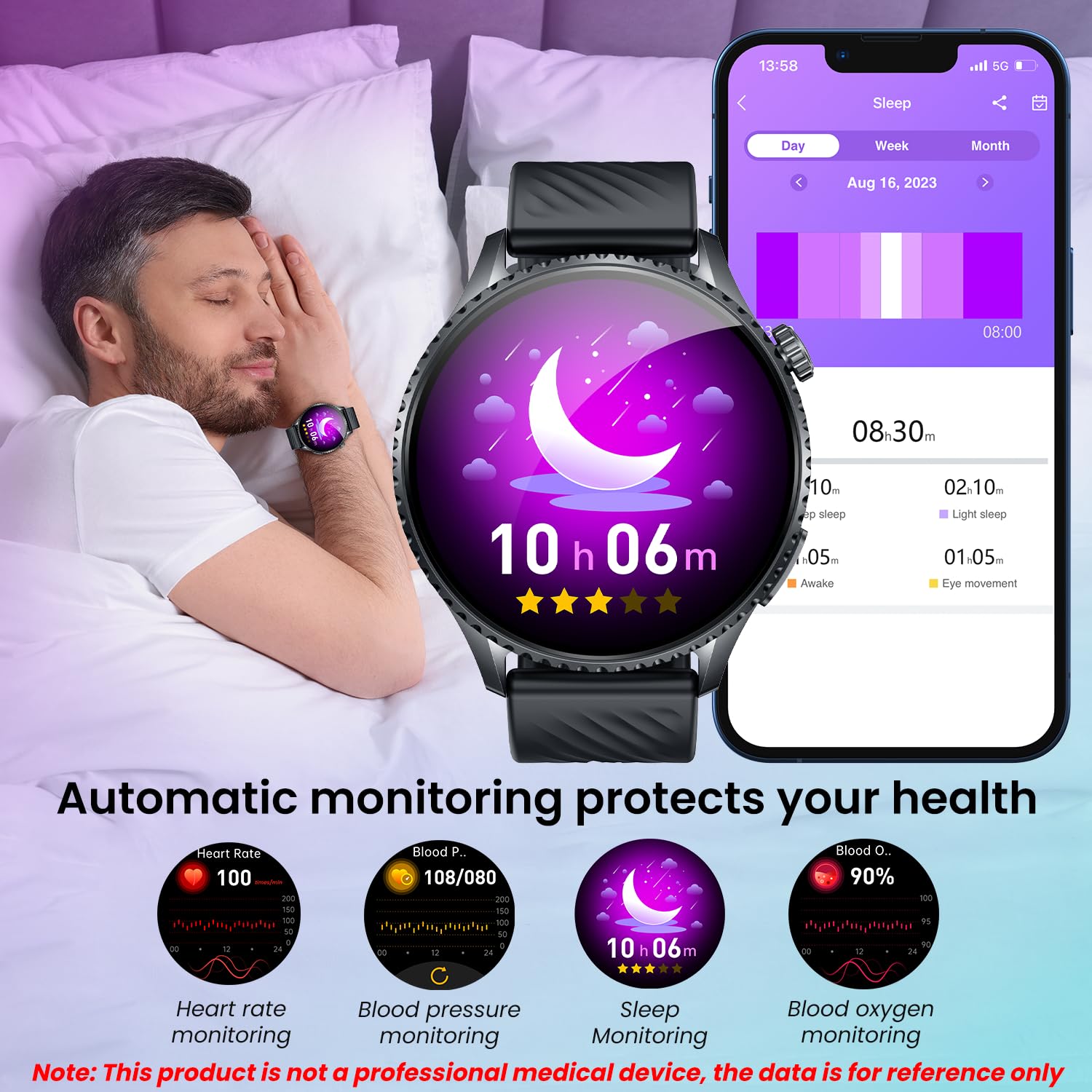 Orologio Smartwatch Uomo Cardiofrequenzimetro Orologi: 1.56" AMOLED Intelligenti Watch con ECG HRV Sonno 𝐆li𝐜𝐞𝐦𝐢𝐚 Pressione Sanguigna SOS Pulsante Torcia LED Sportive Compatibile iOS e Android