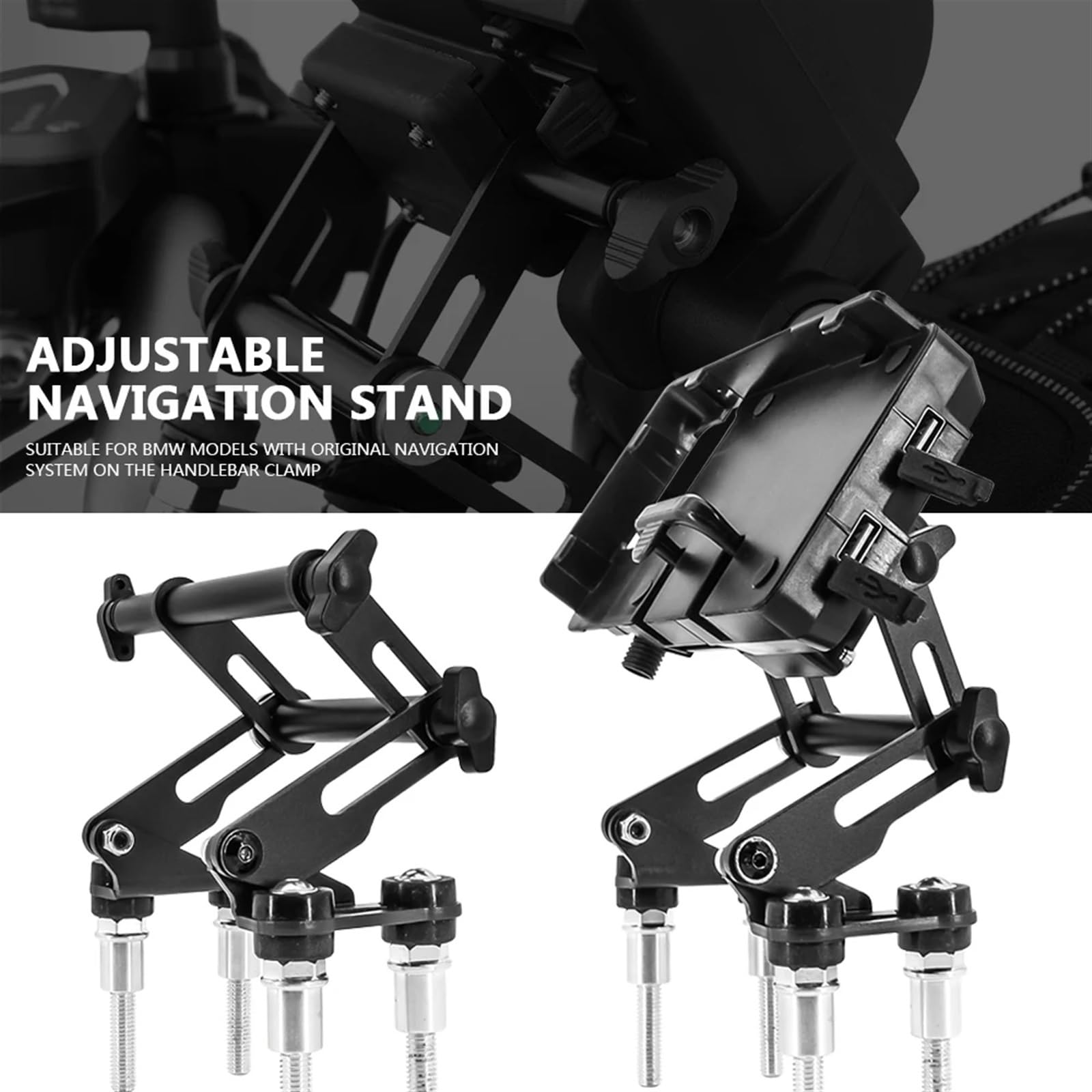 Support Telephone Velo pour BMW F750GS F850GS pour ADV G310GS G310R Support Téléphone Portable Extensible Réglable Moto Telephone Moto Rotation(Adjustable Device)