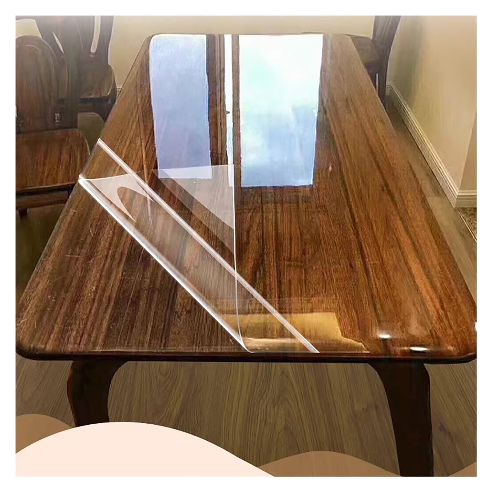Self Adhesive Clear Table Protective Film for Dining Room, Oil-Proof Waterproof Heat Resistant Table Cover Layer, Anti Scratch Invisible Countertop Protection Film(40x150in)