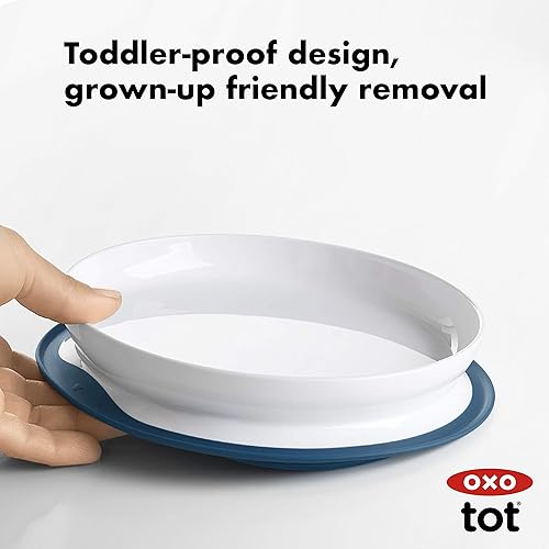 Miniatura 6 de OXO Tot Stick & Stay - Paquete de plato de succión y tazón, color azul marino