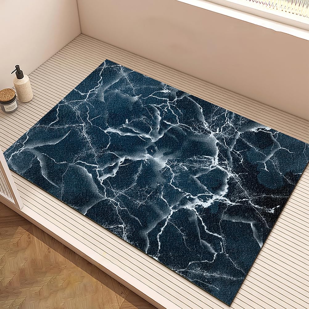 Alfombrilla Ducha Antideslizante 60x90 cm Patrón de mármol Alfombra Ducha Antideslizante PVC Suave y cómodo，Alta Permeabilidad al Agua