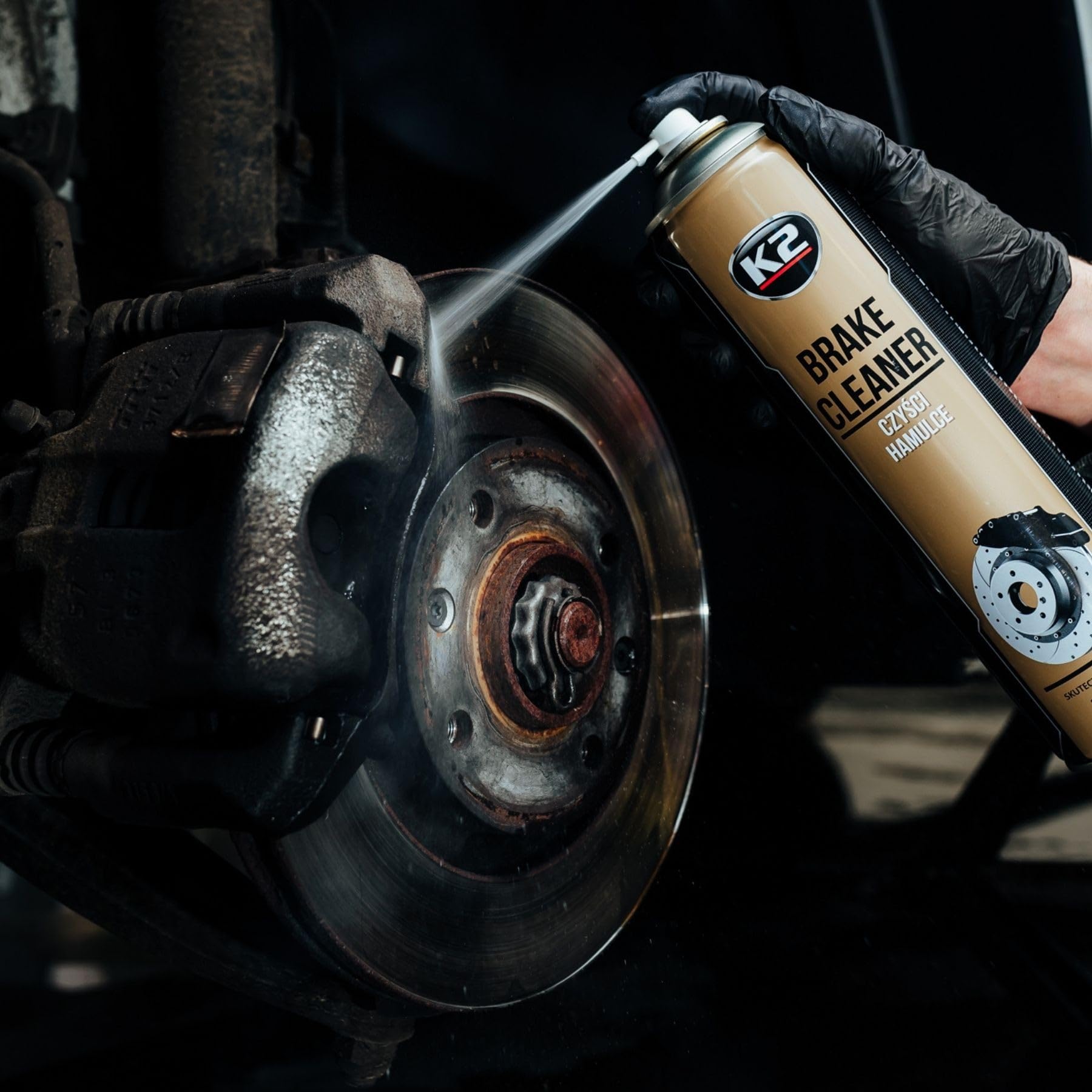 K2 Limpiador de Frenos y Embrague - Brake & Parts Cleaner Pack de 12 - Ayuda a Eliminar Aceites, Grasas, Alquitrán, Resina y Pegamento 600 ml