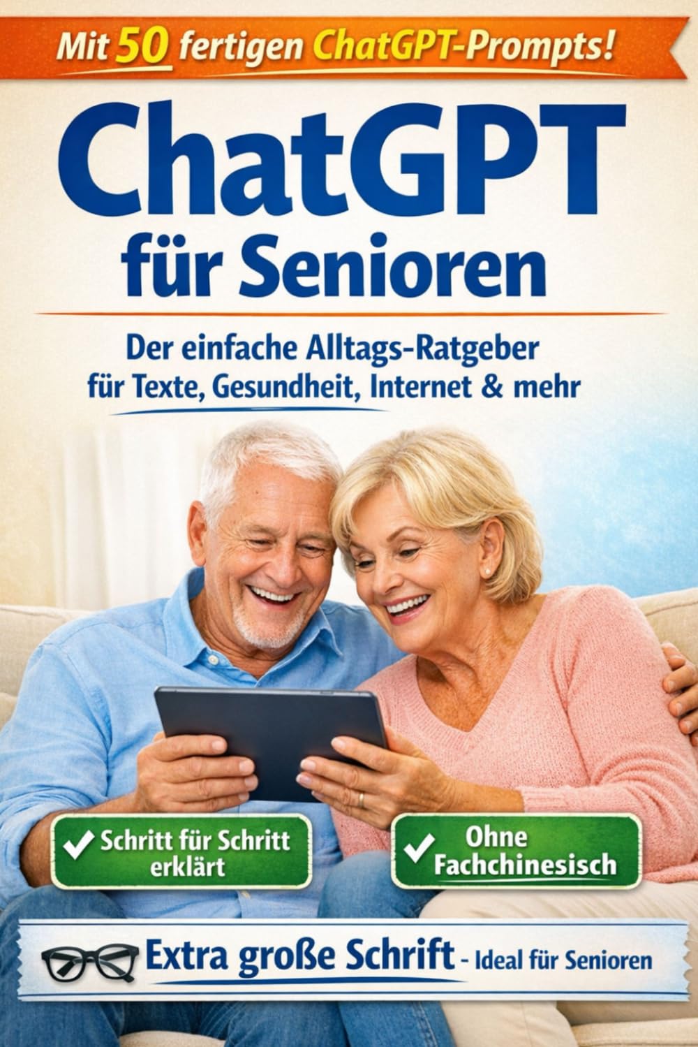 ChatGPT für Senioren: Der einfache KI-Ratgeber für den Alltag – Schritt-für-Schritt erklärt | Mit 50 fertigen Prompts, extra großer Schrift & ohne Fachchinesisch