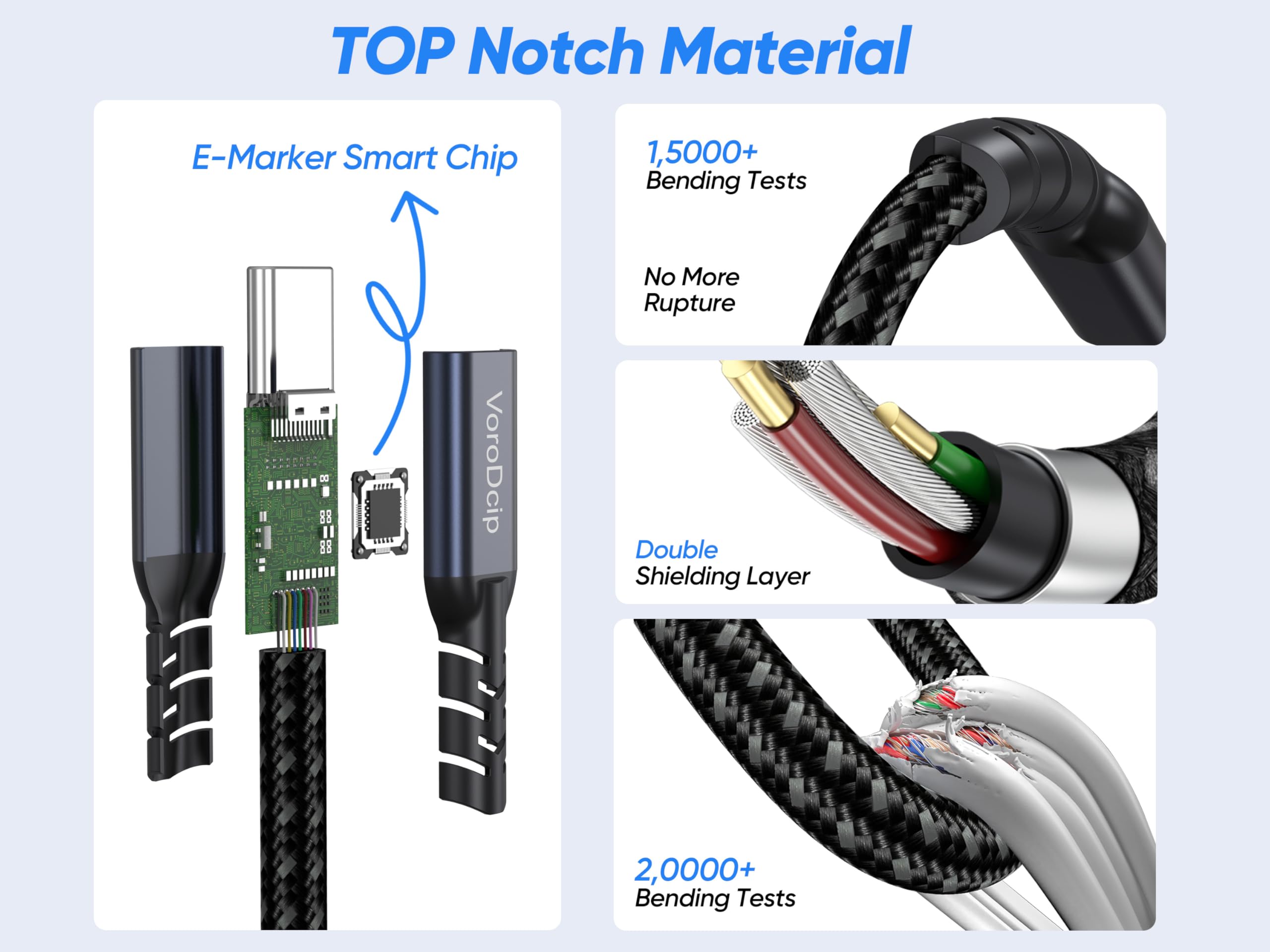 Kabel do transmisji danych USB C na USB C, 9 m, 2 sztuki, USB 3.2 Gen 2, typ C, 20 Gb/s, szybki transfer danych, monitor wideo 4K, 100 W, szybkie ładowanie, pełna funkcja do telefonu, iPada, huba