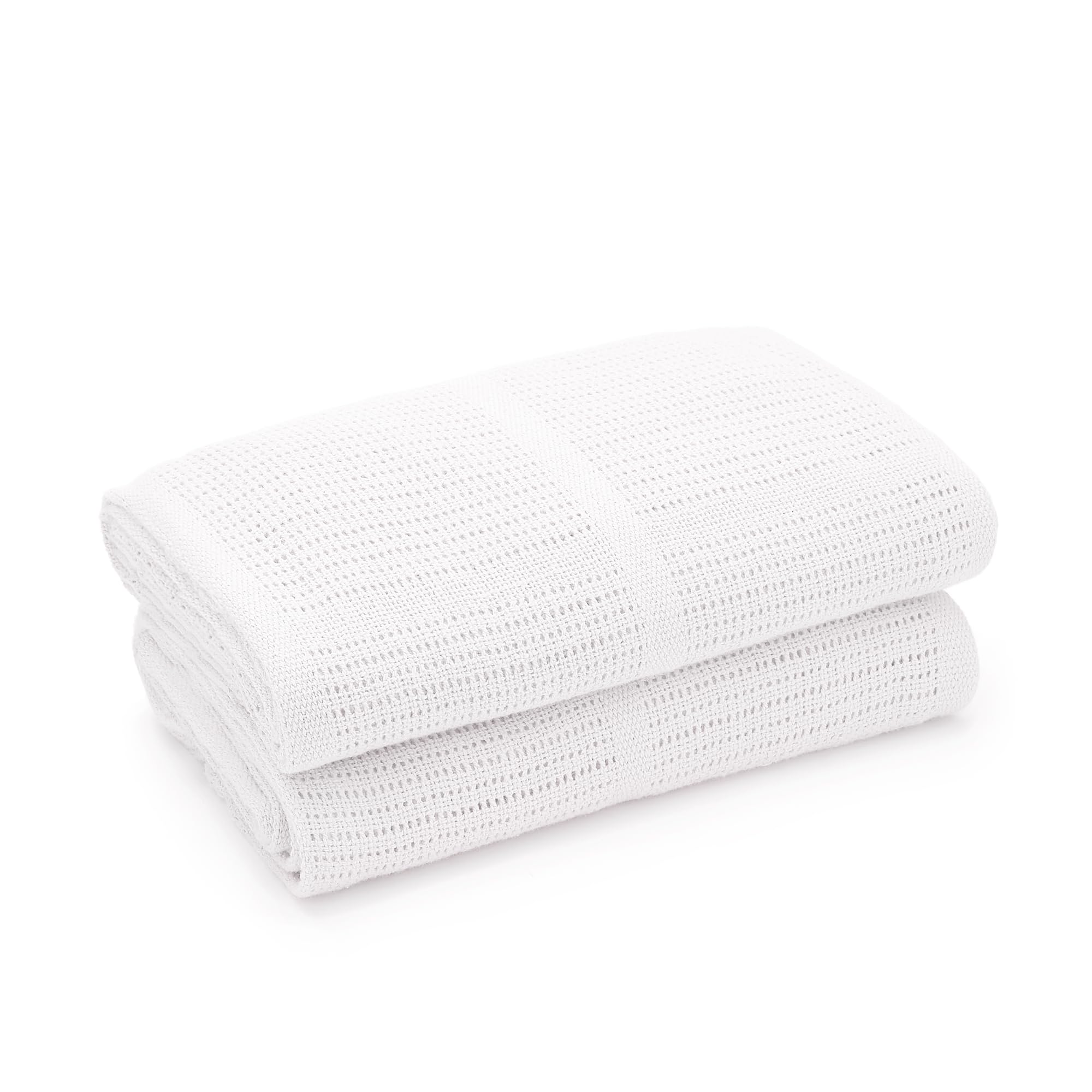 Bloomsbury Mill – Doppelpack – 100% Reine Bio-Baumwolle – Besonders Weiche Babydecke/Kuscheldecke – 75cm x 95cm - Kinderwagen/Reisekorb/Tragekorb - Weiß