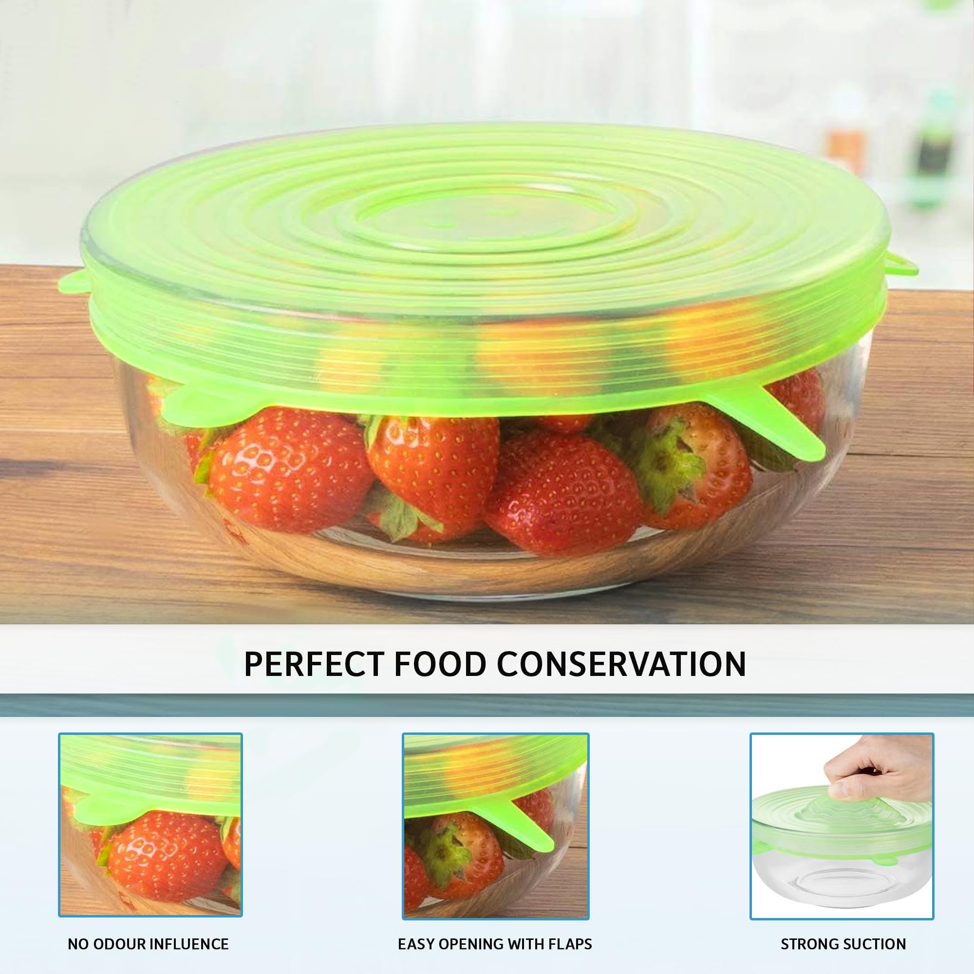 12 Coperchi In Silicone Estensibili - Universali Per Lattine, Barattoli, Tazze, Senza BPA - Foto 8