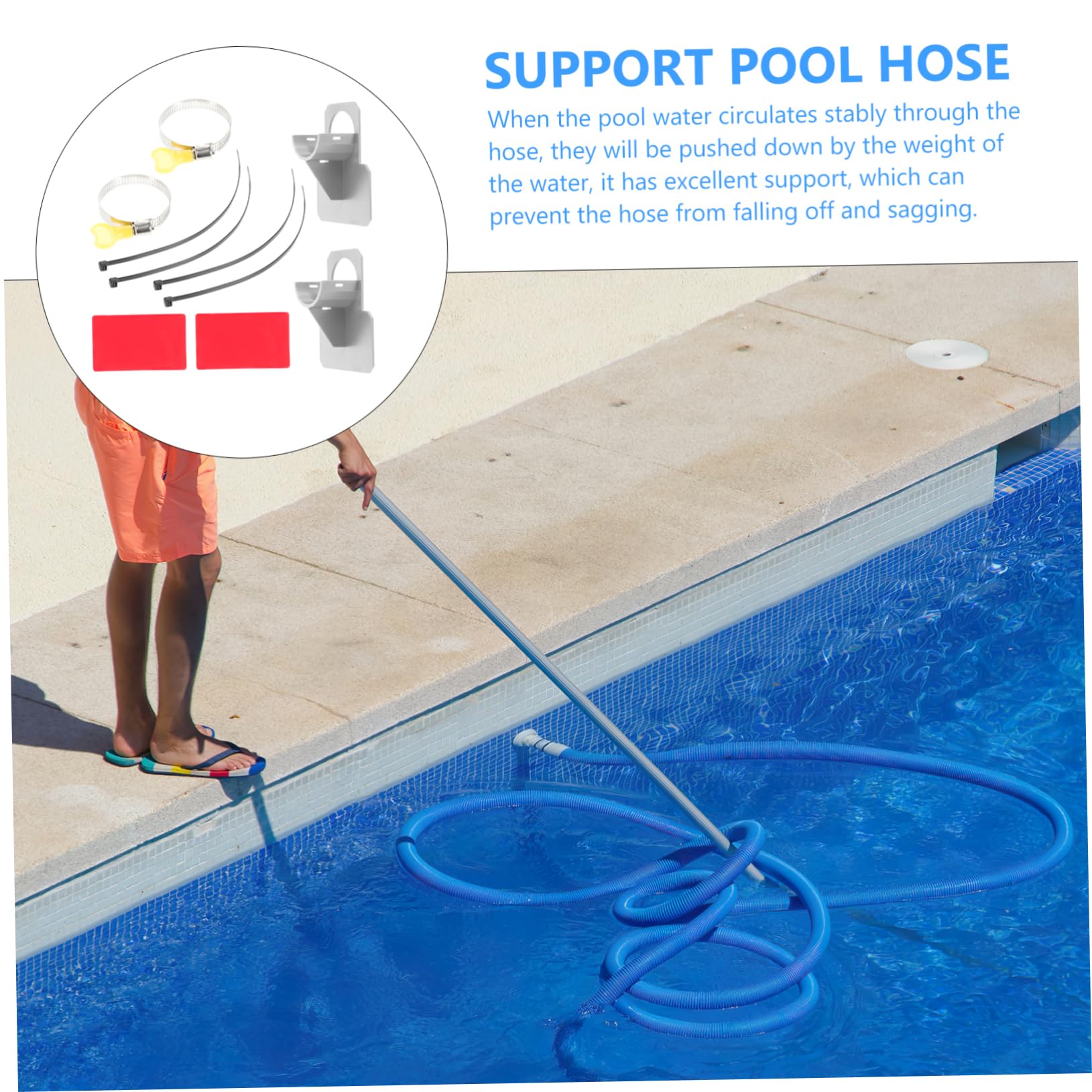 Kisangel 5 Juegos Soporte De Tubería De Piscina Soporte De Fijación De Manguera Accesorios para Piscinas Soporte para Manguera De Piscina Mangueras De De Piscina Bridas El Plastico