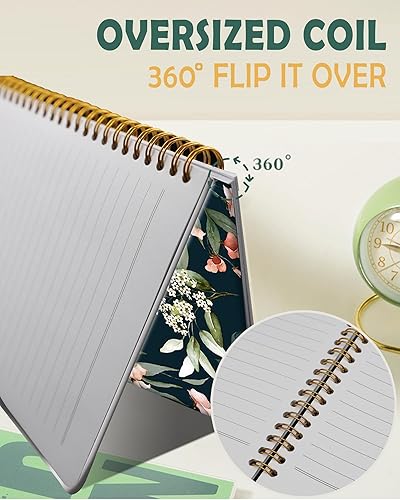 Miniatura 5 de Cuaderno de escritura en espiral a rayas, diario universitario forrado de tapa dura A5 para mujeres y niñas, encuadernación fuerte de doble alambre