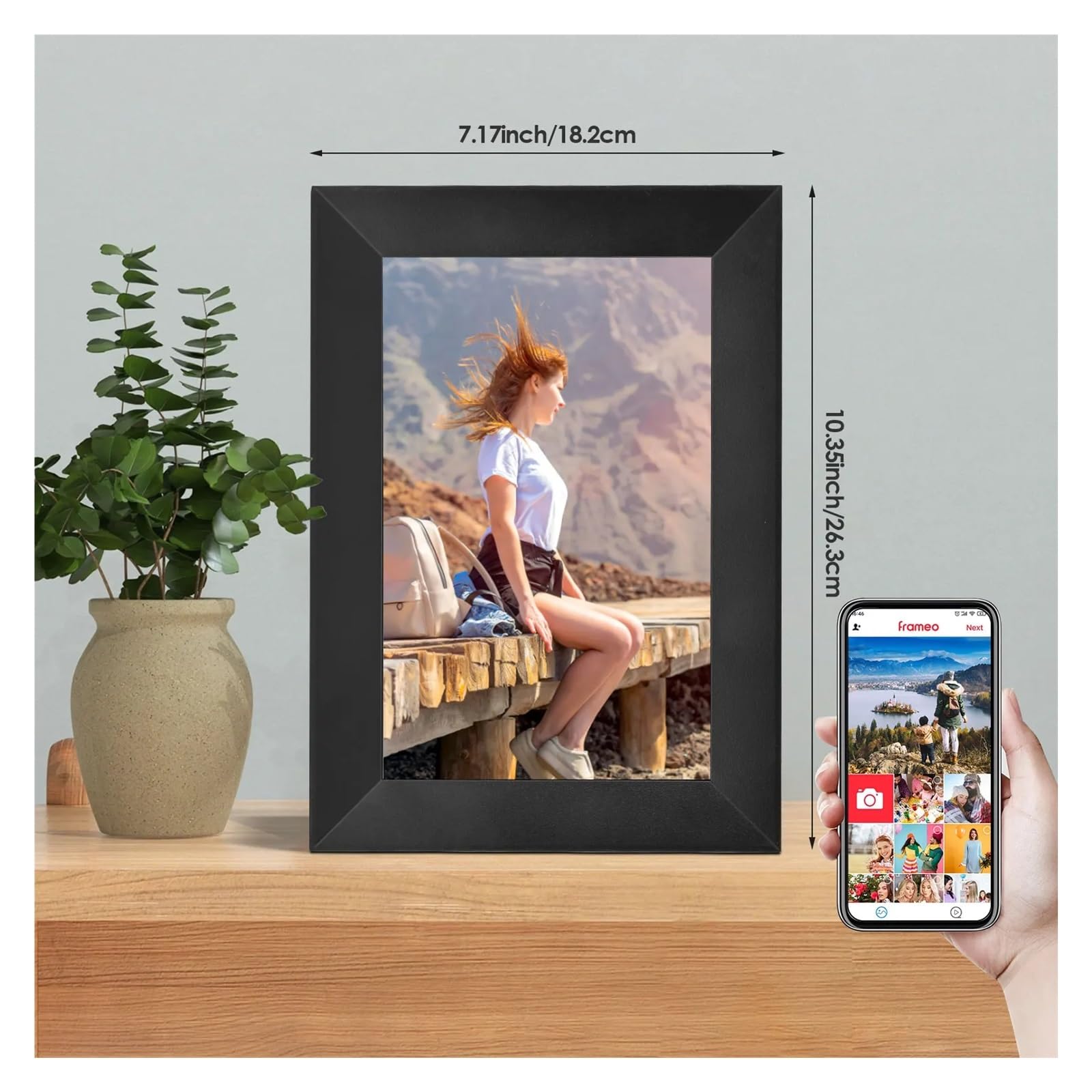 WiFi 10-calowa Cyfrowa Ramka Na Zdjęcia 1280x800 IPS Ekran Dotykowy 16 GB Inteligentna Sterowanie Aplikacją Zdejmowany Uchwyt Ekran O Wysokiej RozdzielczośCi(10inch 1920x1200)