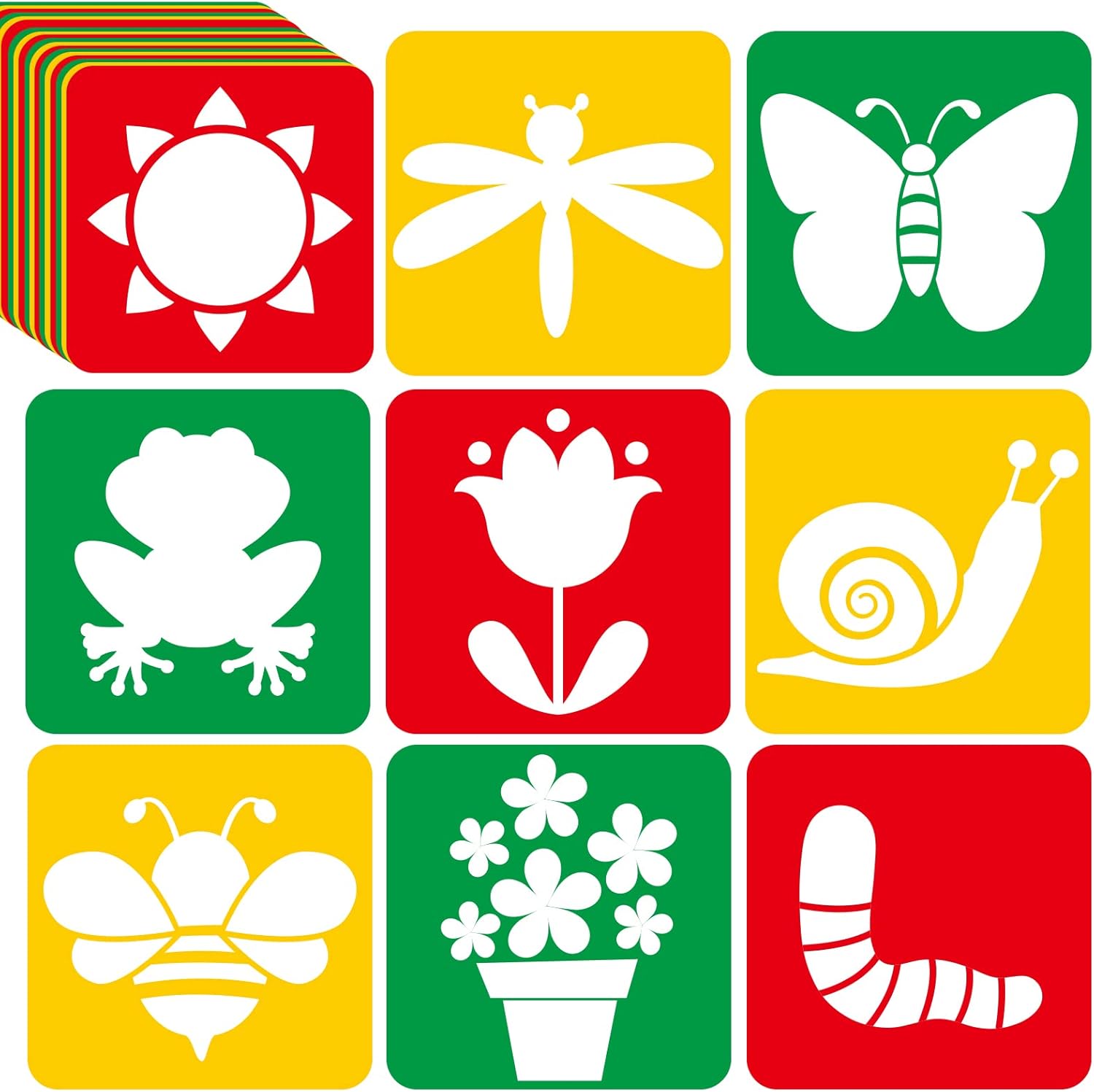 36pcs Drawing Stencils for Kids 8 Inch Sidewalk Chalk