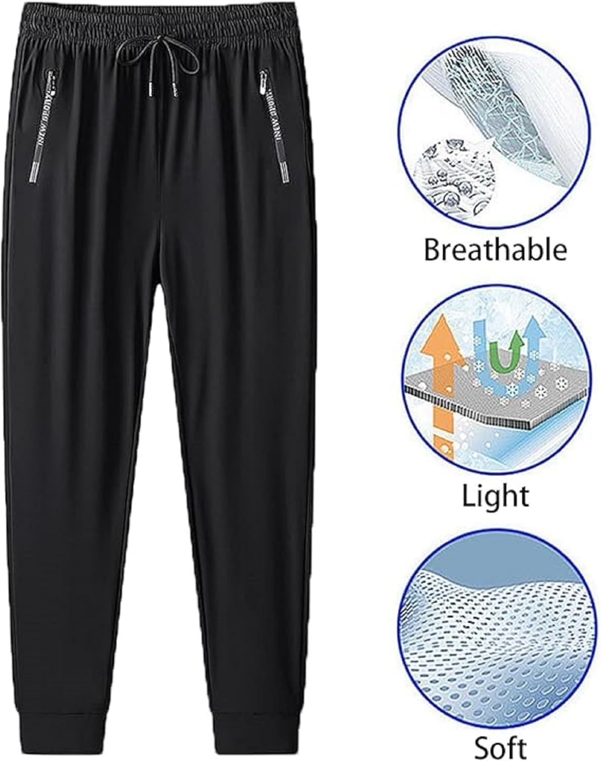 Stretch Ice Silk Breathable Straight Casual Unisex Pants, Unisex Ultra Stretch Quick Drying Pants, Pants with Pockets