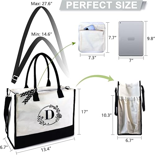 Miniatura 2 de BeeGreen Regalos de cumpleaños personalizados para mujeres con correa ajustable y cierre de cremallera, 2 bolsas y parte inferior extraíble