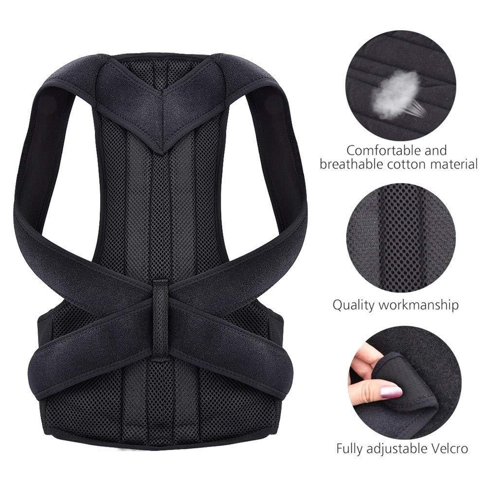 Espalda Corrector Hombro Lumbar Cinturón Soporte la Columna Ajustable Corcha de Postura Adulto Correos Cuidado y relajación del Cuerpo