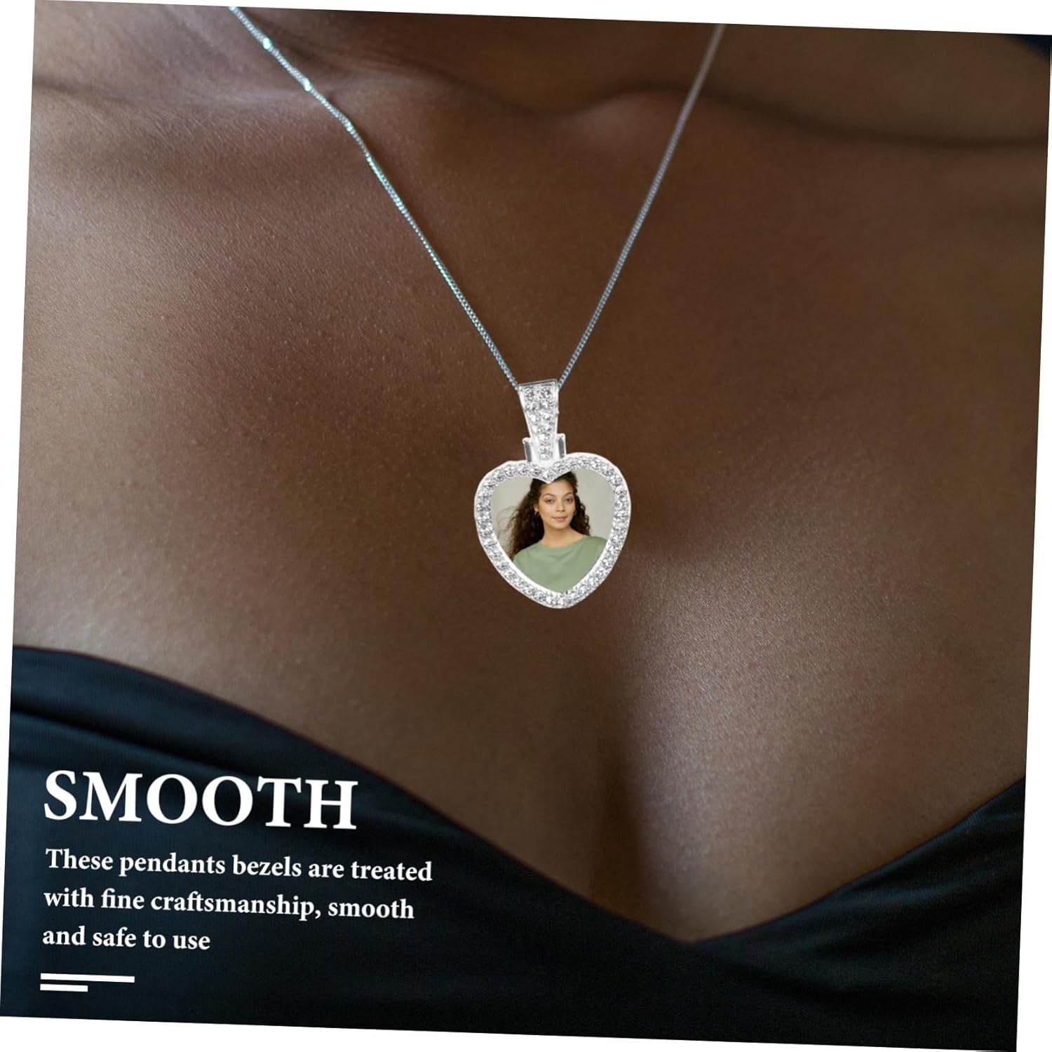 GLEAVI Heart Pendant Trays 12 Set Rhinestone Sublimation Bezels Double Sided Heart Shape Tray for Diy Jewelry Craft Making - Image 8