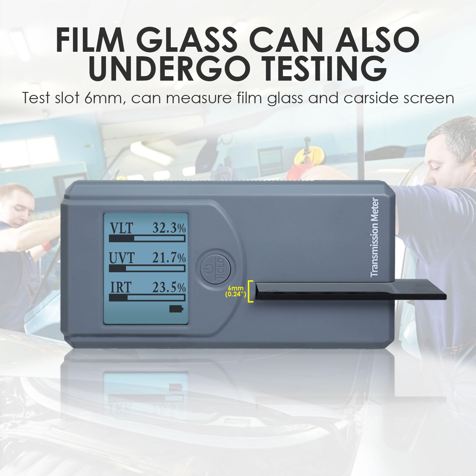 Tintmètre Portable Testeur de teinte de vitre avec écran Rotatif Automatique, Calibration Automatique, Mesure de la transmission et du rejet de la lumière visible (VL), des UV et des IR