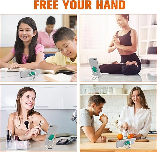 Miniatura 2 de cobee Soporte de anillo para teléfono celular, soporte de dedo de metal con rotación de 360, agarre trasero plegable para teléfono celular, soporte