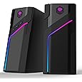 Gaming Computer Speakers, PC Speakers for Desktop with Dynamic Lighting - 21 Modes Touch Control,USB Powered Stereo Sound with Bluetooth 5.1,for PC Desktop, Laptop