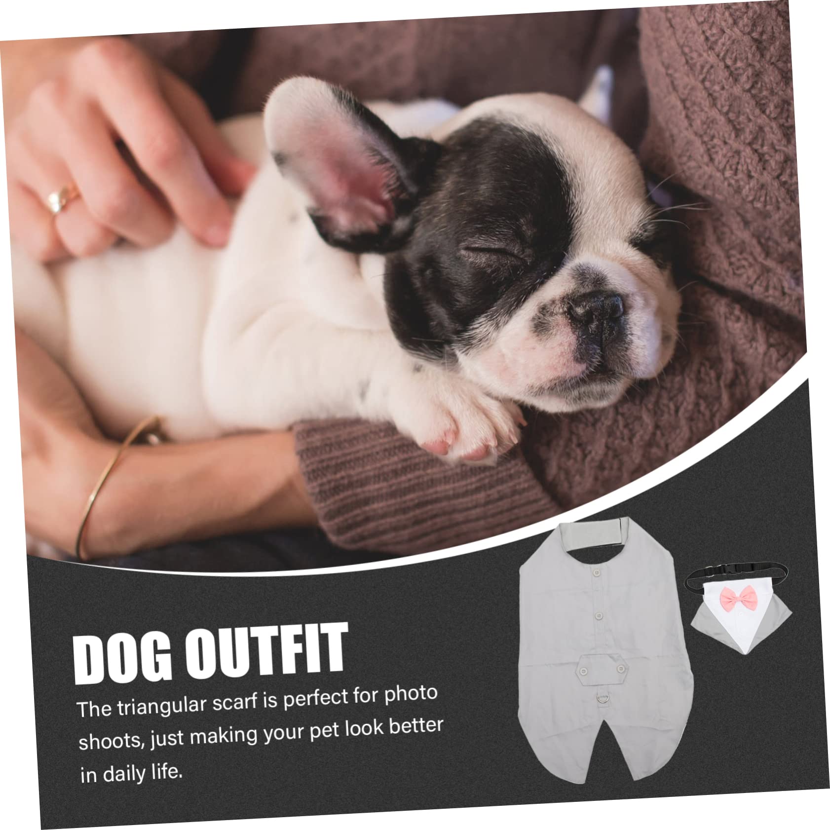 BESPORTBLE 2juegos Traje De Esmoquin para Perro Bufanda Triangular Ropa Formal para Mascotas Bodas y Fiestas Conjunto De Disfraz para Perros Ropa De Fiesta para Cachorros para Cumpleaños y