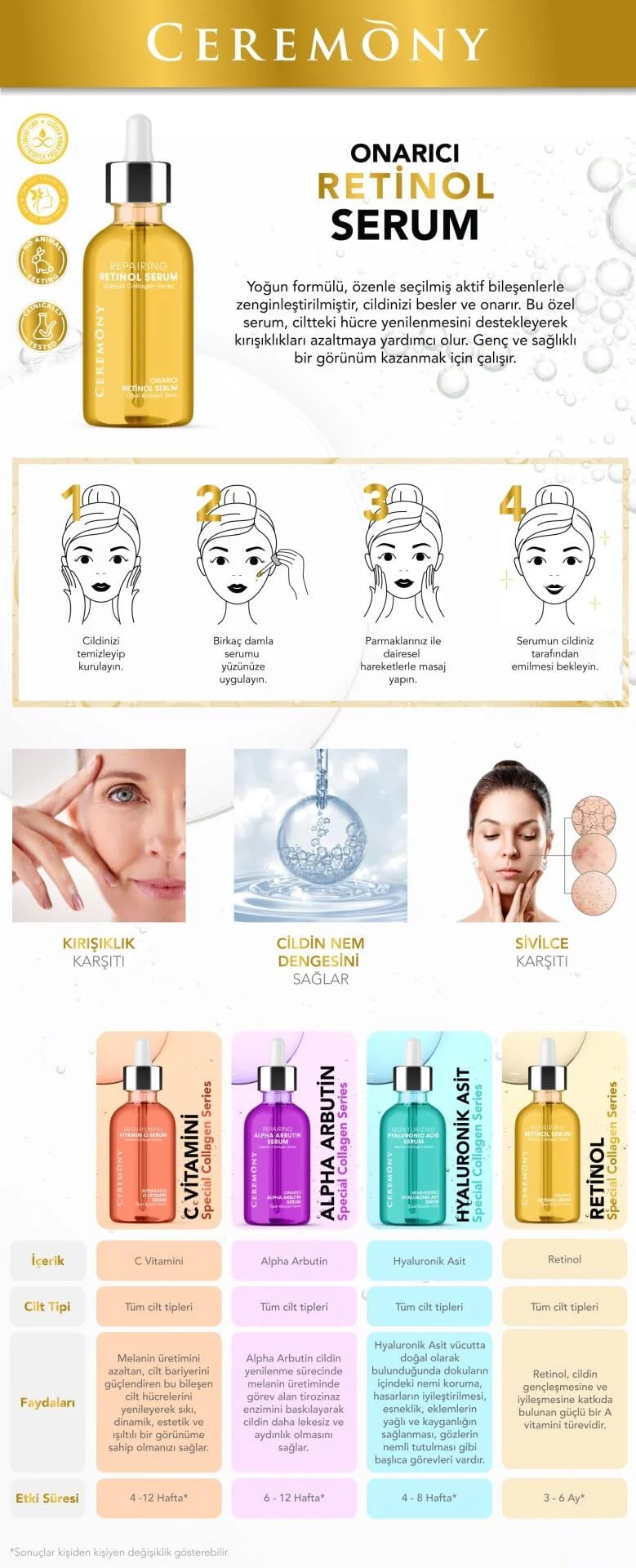 CEREMONY SERUM ONARICI RETİNOL 30 ML
