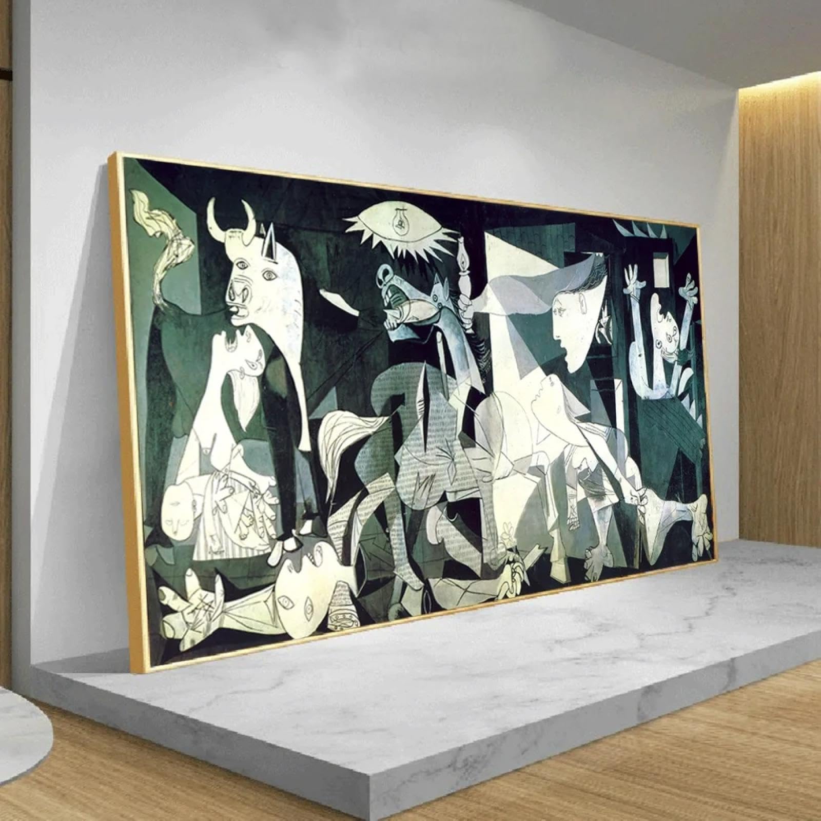 Picasso Pintura famosa Guernica Reproducciones Arte en lienzo Modernismo abstracto de gran tamaño Cuadro de pared Decoración del hogar 100x200cm/39x79in Sin marco