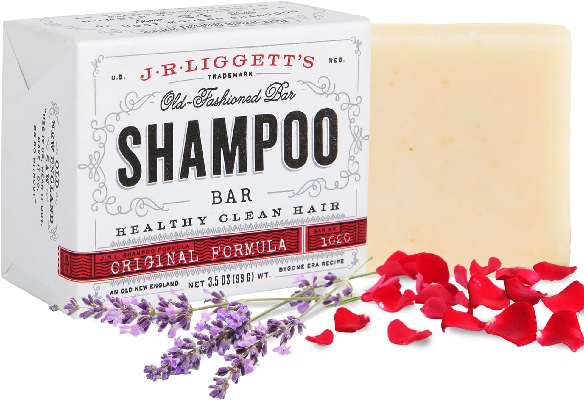 J.R.LIGGETT'S All-Natural Original Shampoo Bar - Plant-Based Solid Dry Bar For Sensitive Scalp And Color-treated Hair - Sulfate-Free With Antioxidants and Vitamins - Original Scent - Pack of 1