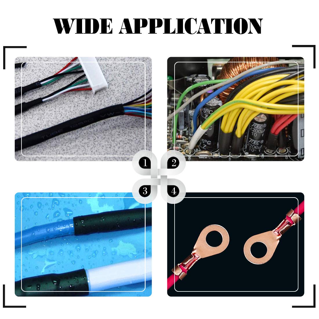 Glarks 300Pcs Open Barrel Wire Crimp Copper Ring Lugs Wire Crimp Terminal Connectors OT 5A 10A 20A 30A 40A 50A 60A 100A with Heat Shrink Tubing Assortment Kit for Auto Car Battery Cable Connector : Electronics