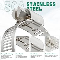 Vista 3 de 175 piezas Abrazaderas de manguera de acero inoxidable surtido ajustable 1/4"-2" (6-51mm) Abrazadera de manguera de accionamiento helicoidal