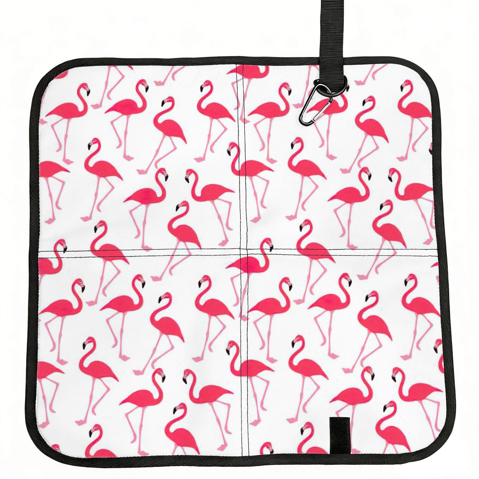 bghdfa Pink Flamingo Pattern Print Outdoor Sitting Mat Waterproof Oxford Cloth Seat Cushion Folding Foam Camping Seat For Picnic