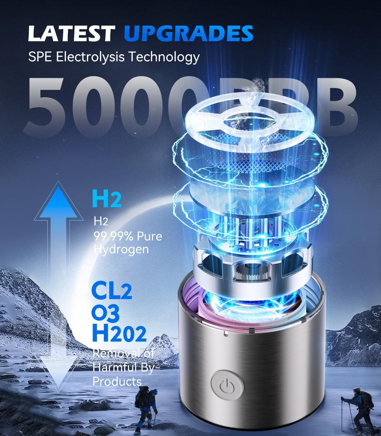 6.0 Upgrade Hydrogen Water Bottle & Hydrogen Absorption 【SGS Certification - 5000PPB】 Hydrogen Water Bottle 【NO.1-24-Hour Hydrogen Lock】 2026 SPE PEM Technique, Double Hydrogen Content - Silver - Image 4
