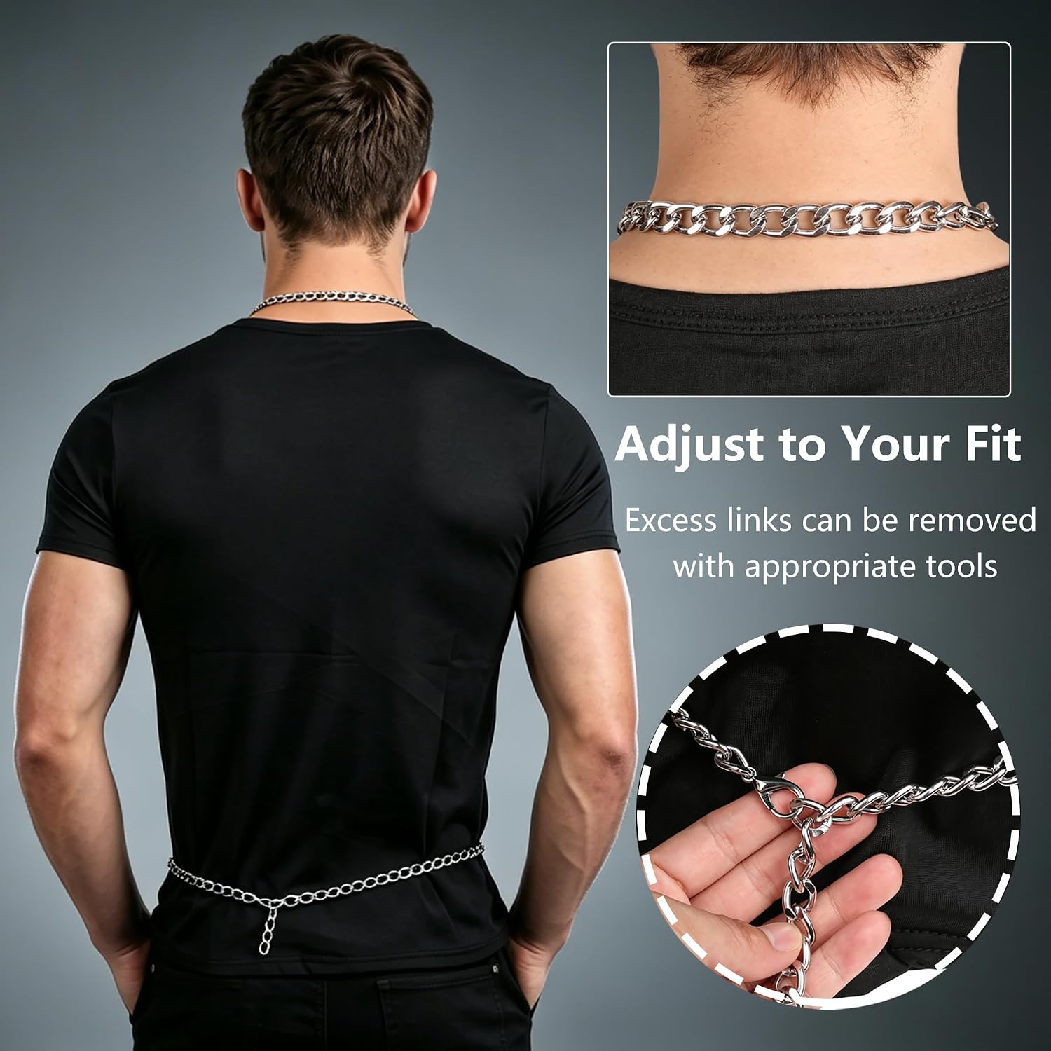 Men's Chest Harness Chain Costume, Male Body Harness Belt